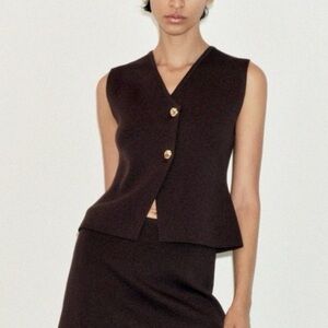 Zara Brown Knit Vest